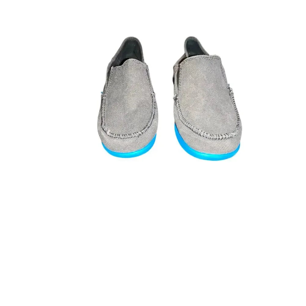Crocs Santa Cruz Loafers Slip-On Shoes Charcoal Gray Canvas Size Junior 6